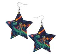 Space Adventure Dinosaur Orecchini Penzolare Orecchini In Pelle Leggera Accessori Per Cosplay Tutti I Giorni Decorazioni