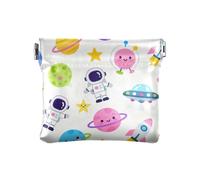 Space Adventure - Portamonete da donna, in pelle, unico, tascabile, per il trucco, per uomo e donna, da viaggio