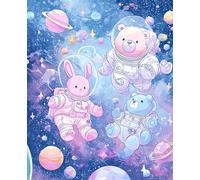 Space Animal Notebook: Cute 7.5x9.25 Composition Book with Galaxy Background and Astronaut Animals - Wide Ruled Journal for Kids, Tweens, and Space Fans