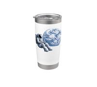 Space Astronaut On The Moon Drinking Coffee Bicchiere termico in acciaio inox doppia parete