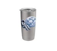 Space Astronaut On The Moon Drinking Coffee Bicchiere termico in acciaio inox doppia parete