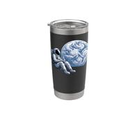 Space Astronaut On The Moon Drinking Coffee Bicchiere termico in acciaio inox doppia parete