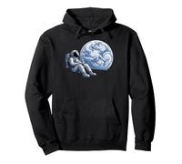 Space Astronaut On The Moon Drinking Coffee Felpa con Cappuccio