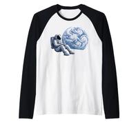 Space Astronaut On The Moon Drinking Coffee Maglia con Maniche Raglan