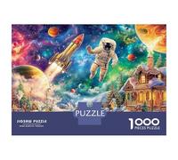 Space Astronaut Set Puzzle Premium Da 1000 Pezzi, Cosmic Town Scene, Puzzle Fai Da Te, Riduzione Dello Stress, Allenamento Mentale, Migliore Idea Regalo 52x38cm/1000pcs