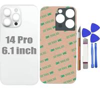 Space Black 14 Pro - Cover posteriore in vetro per iPhone 14 Pro da 6,1 pollici, con strumento di riparazione, ampia apertura, copertura posteriore in vetro per tutti i fornitori con kit di strumenti