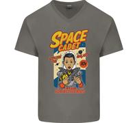 Space Cadet Esplora La Galassia Astronauta Uomo V-Neck Maglietta In Cotone