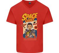 Space Cadet Esplora La Galassia Astronauta Uomo V-Neck Maglietta In Cotone