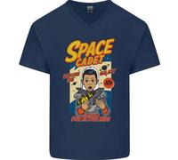 Space Cadet Esplora La Galassia Astronauta Uomo V-Neck Maglietta In Cotone
