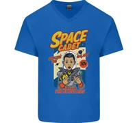 Space Cadet Esplora La Galassia Astronauta Uomo V-Neck Maglietta In Cotone