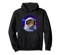 Space Cat Astronaut in Galaxy Funny Cats Kitten Lover Felpa con Cappuccio