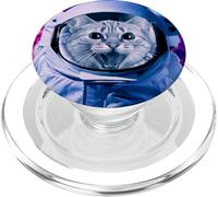 Space Cat Astronaut In Galaxy Funny Cats Kitten Lover PopSockets PopGrip per MagSafe