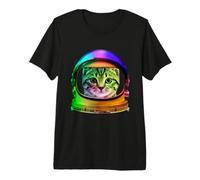 Space Cat Astronaut in Galaxy Funny Cats Lover Maglietta Premium