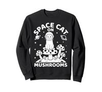 Space Cat On Mushrooms Cosmic Journey Felpa