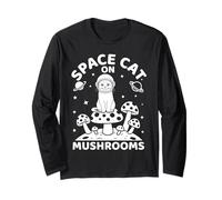 Space Cat On Mushrooms Cosmic Journey Maglia a Manica