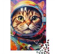 Space Cat Puzzle 1000 Pezzi, Wall Art Cartografia Creativa, Progetto Condiviso, Decorazione Narrativa 1000pcs (75x50cm)