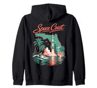 Space Coast Surfer Rocket Lancio Surf Felpa con Cappuccio