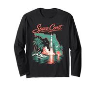 Space Coast Surfer Rocket Lancio Surf Maglia a Manica