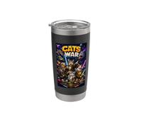 Space Comic Cats Adventure Meow Crew Illustration Cartoon Bicchiere termico in acciaio inox doppia parete