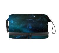 Space Diamand Stars - Trousse per cosmetici a doppio strato, per donne e ragazze, trousse da viaggio per trucchi, pratica borsa organizer con scomparto per pennelli, Multi, 27x15x14 cm/10.6x5.9x5.5