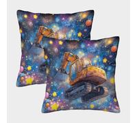 Space Excavator-fantasy Cosmic Art Federe Cuscini Per Divano Decorative Available All Seasons Fodere Per Cuscini 2 Pezzi Quadrate Moderna Per Soggiorno Camera Sofà 45x45cm