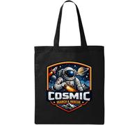 Space Explorer on Search and Rescue Mission - Borsa tote in cotone naturale, colore: Nero