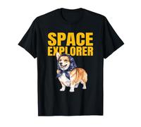 Space Explorer Welsh Corgi Cane in Starry Babushka Umoristico Maglietta