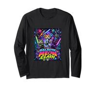 Space Fight Cat Adventure Space Crew Illustration Cartoon Maglia a Manica