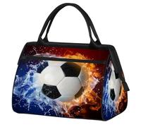 Space Fire Water Soccer Borsa da palestra per uomini e donne, borsone sportivo da viaggio impermeabile per il fine settimana borsa da notte leggera da portare a mano