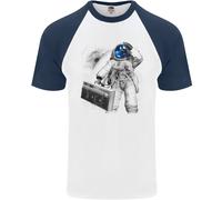 Space Ghetto Blaster Astronaut Musica Uomo T-Shirt S/S Baseball