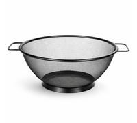 Space Home - Scolapiatti da cucina - Colino a rete fine con gambe - scolapiatti in acciaio inox per drenare pasta, verdure, frutta, riso e farina - nero - 23 cm