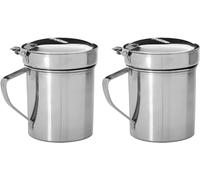 Space Home - Sgrassatore in Acciaio Inox con Filtro - Filtro per l'olio in Acciaio Inox - Colino per Olio - Separatore di Olio - Acciaio Inox - Coperchio Rimovibile - 950 ml