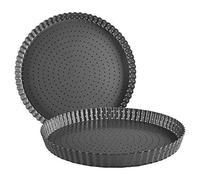 Space Home - Stampo 24 cm per Crostata Perforato con Fondo Removibile - Tortiera per Quiche e Crostate - Teglia da Forno