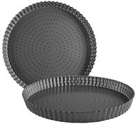 Space Home - Stampo 28 cm per Crostata Perforato con Fondo Removibile - Tortiera per Quiche e Crostate - Teglia da Forno
