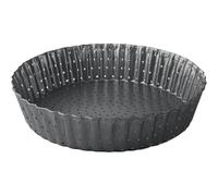 Space Home - Stampo Crostata 28 cm con Fondo Removibile - Acciaio al Carbonio, Alto 5 cm e Design Perforato - per Quiche, Torte, Pizza e Brownies