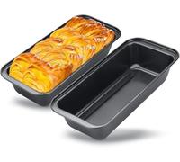Space Home Stampo per Pane in Acciaio Antiaderente - Teglia per Pane Rettangolari - Stampi per Pane - Cassetta per Pane - Stampo Dolci - Teglie Forno Rettangolari - Set di 2-25 Centimetri
