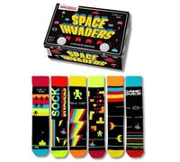 Space Invaders - Calze Oddsocks in 39-46, set da 6 pezzi, Nero, 39-46