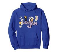 Space Jam Group Logo Felpa con Cappuccio, Unisex per Adulti, Blu Reale, L