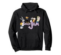 Space Jam Group Logo Felpa con Cappuccio, Unisex per Adulti, Nero, XL