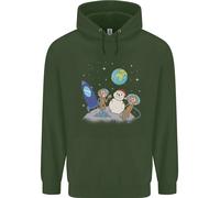 Space Monkeys Alieni UFO Natale Pupazzo di Neve Bambini Felpa con Cappuccio