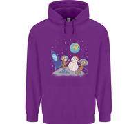 Space Monkeys Alieni UFO Natale Pupazzo di Neve Bambini Felpa con Cappuccio