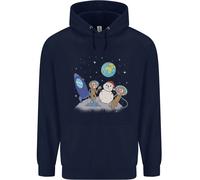Space Monkeys Alieni UFO Natale Pupazzo di Neve Bambini Felpa con Cappuccio