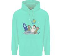 Space Monkeys Alieni UFO Natale Pupazzo di Neve Bambini Felpa con Cappuccio