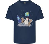 Space Monkeys Alieni UFO Pupazzo Di Neve Di Natale T-Shirt Per Bambini