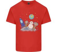 Space Monkeys Alieni UFO Pupazzo Di Neve Di Natale T-Shirt Per Bambini