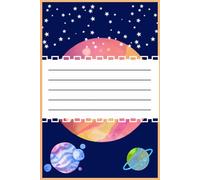 Space Notebook: Multi-use Space themed , Kawaii and Cute, Girly Aesthetic,120 Pages