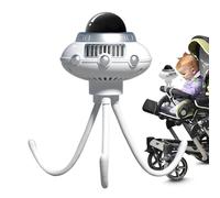 Space Octopus - Ventilatore portatile per passeggino, ricaricabile, con indicatore di batteria, leggero a 3 velocità, regolabile, per ufficio, auto, seggiolino auto