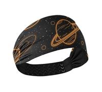 Space Planet Arancione Nero Raffreddamento fascia titolare organizzatore Testa elastica per le donne per la Corsa Pallavolo Atletico Allenamenti Sportivi cintas para el pelo de mujer
