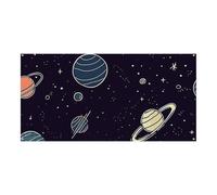 Space Planet Pattern Large Party Banner Sign Wall Hanging Sfondo Banner Festa di Compleanno Fondali per Capodanno Laurea Matrimonio Compleanno Festa Decorazione 180x90 cm
