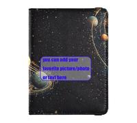 Space Planet - Porta passaporto in pelle per passaporto e vaccino, custodia combinata per carte di vaccino, leggero, Pianeta spaziale, 1 size